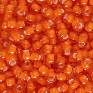 Preciosa rocailles Ornela 6/0-95036 White lining-rumba orange