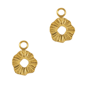 Roestvrij stalen (RVS) Stainless steel bedels 8mm Goud