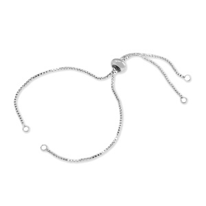 Onderdelen DQ metaal semi armband met smart bead stopper Antiek zilver (nikkelvrij)