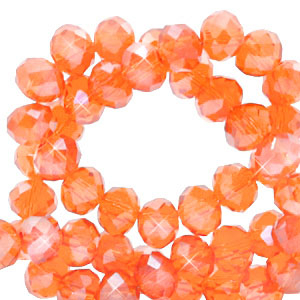 Top Facet kralen 4x3mm disc Warm comfort orange-pearl shine coating