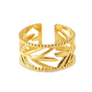 Onderdelen DQ metaal ring blad Goud (nikkelvrij)