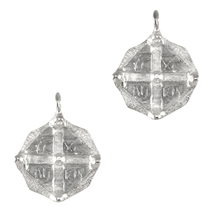 Bedels DQ metaal "ICXC NIKA" Antiek zilver (nikkelvrij)