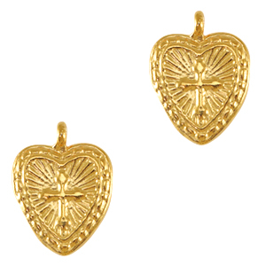 Bedels DQ metaal kruis Goud (nikkelvrij)