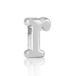 Letterkralen DQ metaal R Antiek zilver (nikkelvrij)