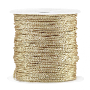 Macram&eacute; draad gevlochten 1mm Champagne metallic