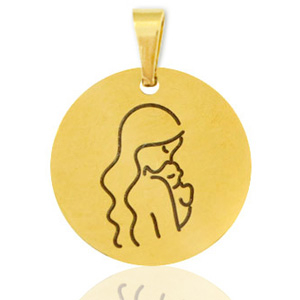 Roestvrij stalen (RVS) Stainless steel bedels moeder Goud