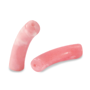 Acryl kralen tube Light pink marble