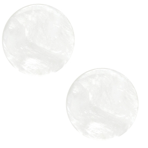 12 mm platte cabochons Polaris Elements Jais White