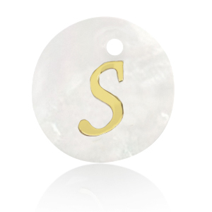 Schelp hangers specials letter S Gold-white (natuurlijke kleur)