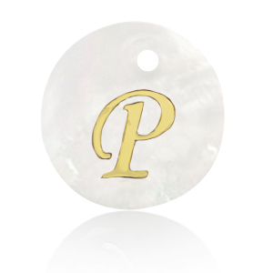 Schelp hangers specials letter P Gold-white (natuurlijke kleur)