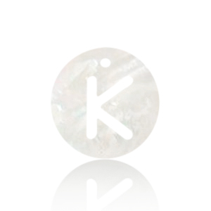 Schelp hangers specials letter K White (natuurlijke kleur)