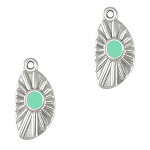 Bedels DQ metaal irregular Antiek zilver-veraman blue (nikkelvrij)