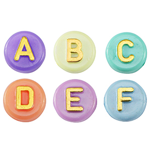 Letterkralen van acryl mix Multicolour