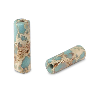 Natuursteen kralen tubes Light blue