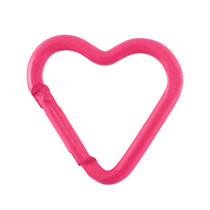 Gekleurde onderdelen sleutelhanger hart Neon pink