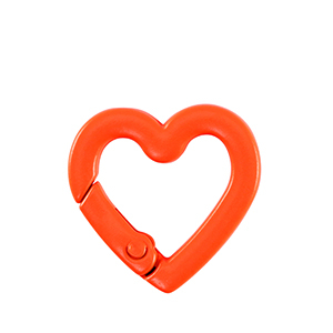Gekleurde onderdelen sleutelhanger hart Neon orange