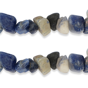 Chips stone kralen sodaliet en microklien Denim blue