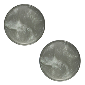 12 mm platte cabochon Polaris Elements Jais Stormy grey