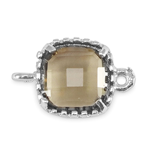 Tussenstukken van crystal glas vierkant Black diamond-silver