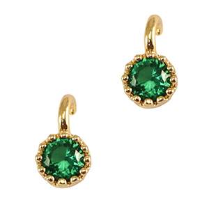 Hangers van crystal glas Classic green-gold