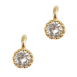 Hangers van crystal glas 4mm Crystal-gold