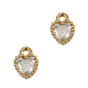 Hangers van crystal glas hart Crystal-gold