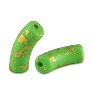 Acryl kralen tube matt Light green-gold