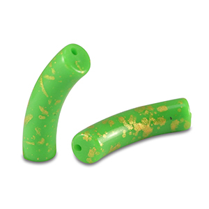 Acryl kralen tube shiny Light green-gold