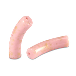 Acryl kralen tube shiny Light pink-gold