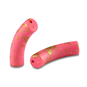 Acryl kralen tube matt Pink-gold