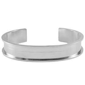 Roestvrij stalen (RVS) Stainless steel armbanden (voor 10mm koord/leer/lint) Silver