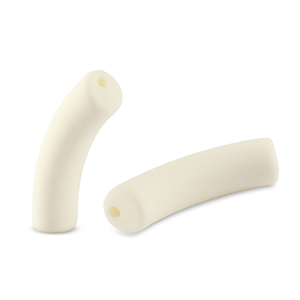 Acryl tube kralen matt Off white