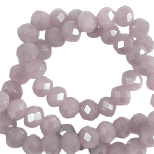 Top Facet kralen 6x4 mm disc Lavender fog-pearl shine coating