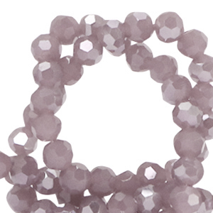 Top Facet kralen rond 4mm Orchid purple-pearl shine coating