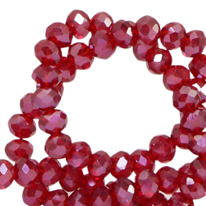 Top Facet kralen 6x4mm disc Raisin torte red-amber coating
