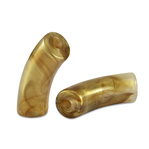 Acryl tube kralen shiny Golden brown