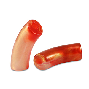 Acryl tube kralen shiny Golden orange red