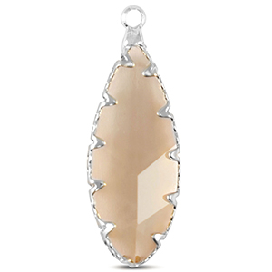 Hangers van Crystal Glass ovaal Black diamond-silver