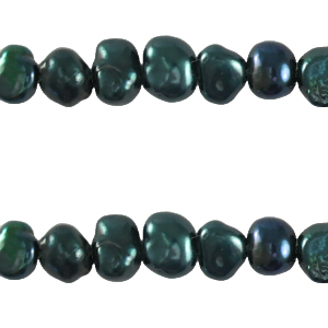 Zoetwaterparels nugget 4-5mm Peacock blue