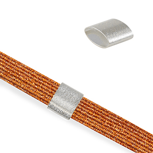 Schuivers DQ metaal tube ovaal Antiek zilver (nikkelvrij)