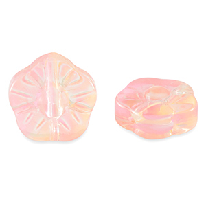 Glaskralen bloem Peach pink