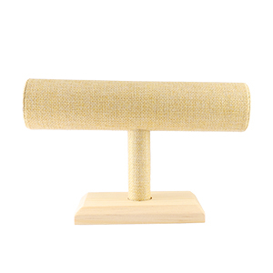 Sieraad display hout/linnen voor armbandjes Natural-linen white