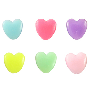 Acryl look kralen hartjes Multicolour pastel