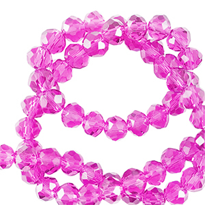 Top Facet kralen 3x2mm disc Neon pink
