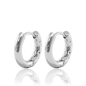 Roestvrij stalen (RVS) Stainless steel oorbellen creolen reversible 21mm Silver