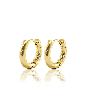 Roestvrij stalen (RVS) Stainless steel oorbellen creolen reversible 15mm Gold