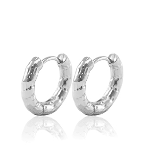 Roestvrij stalen (RVS) Stainless steel oorbellen creolen 21mm Silver