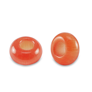 Natuursteen kralen glas rondellen 14mm Fiery orange