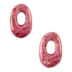 DQ Grieks keramiek kralen ovaal mosaic Mauve pink