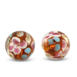 Glaskralen 14mm Transparent-amber orange